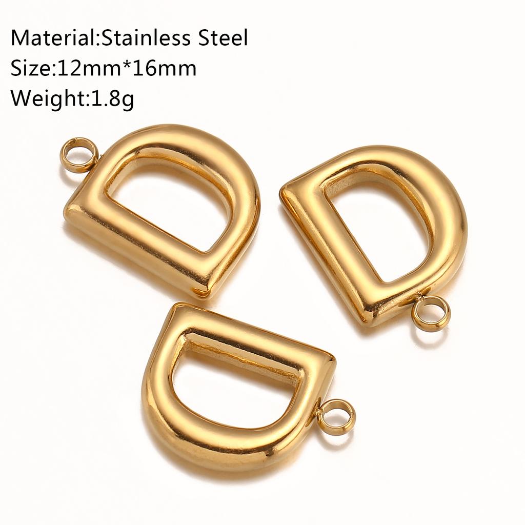 3Pcs Initial Charms 3D Stainless Steel English Letter Pendant 18K Gold Color PVD Plated Bubble Alphabet Charm DIY Jewelry Making