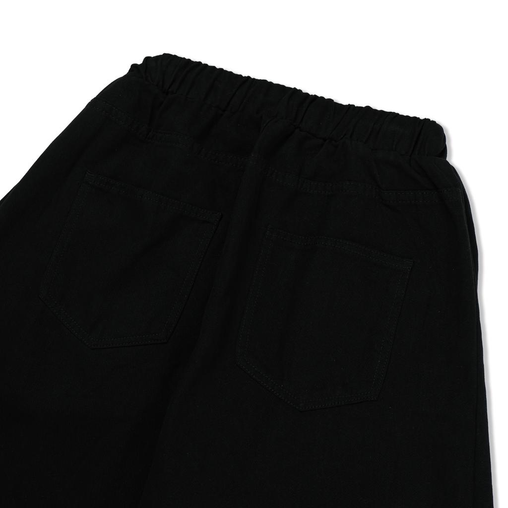 ANDAGAIN Washed Cotton Wide Twill Pants (Black