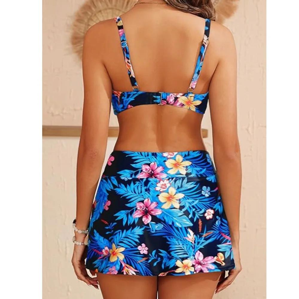 Sexy Printed Bikini Two-Piece Large Size High-Waist Women's Swimsuit New 2025 Trendy Swimwear from Mainland China