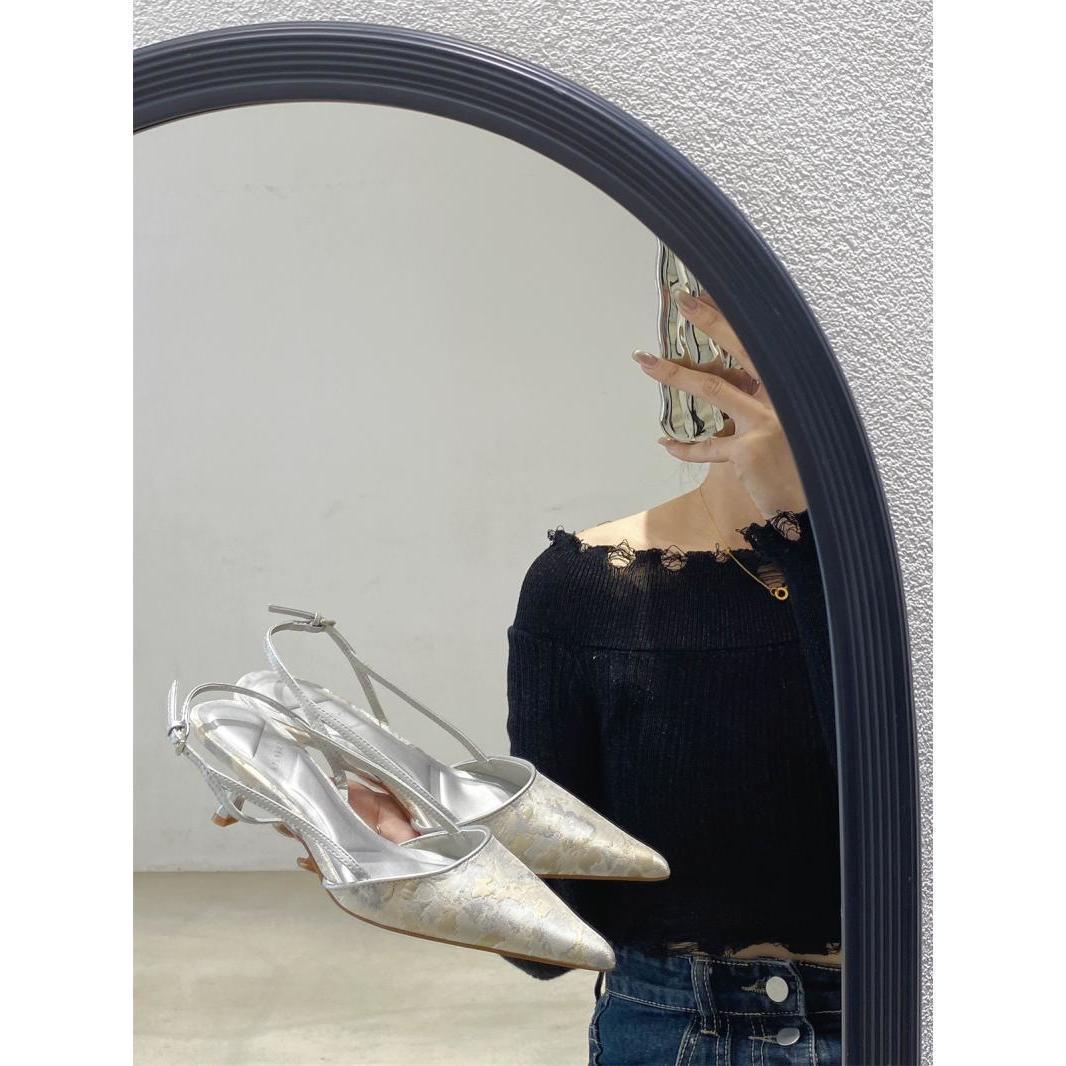 

Темпераментные туфли-лодочки с открытым мыском, на kitten heel, французские, новые, с китайским носком, сандалии с острым носком и шпилькой, женские туфли на высоком каблуке 39 серый