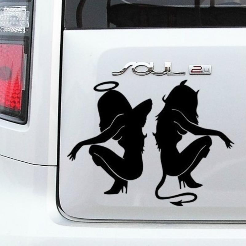 Car Sticker Angels and Demons Car Stickers Creative Sunscreen Decals Waterproof Scratch Proof Vehicle Car Sticker