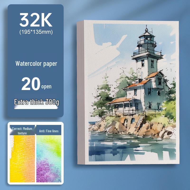 300g Watercolor Postcard Paper - Thick, Medium Rough Texture, Wood Pulp, Square, Blank Cardstock for Painting and Drawing