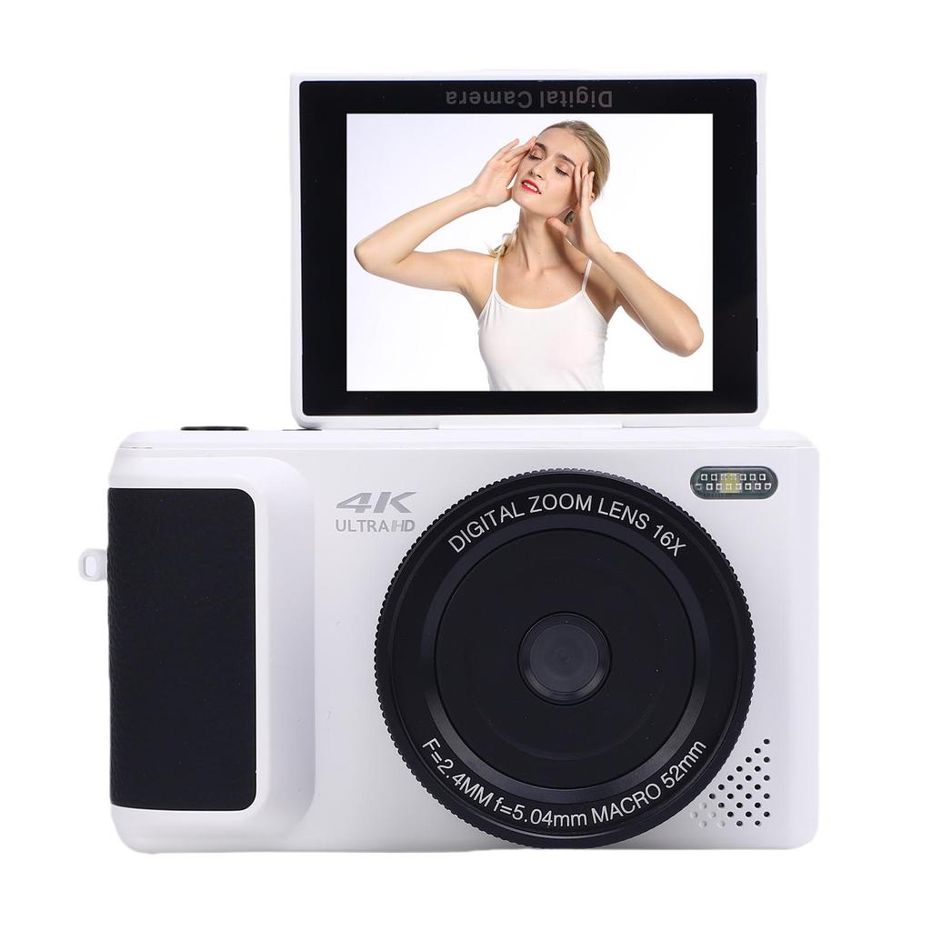 4K Digital Camera for Photography 6 P HD Auto  16X Digital Zoom Retro Mirrorless Video Camera with   Screen for Travel