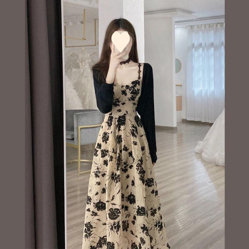Hepburn-Style Floral Summer Dress & Chic Cardigan Set (2025)