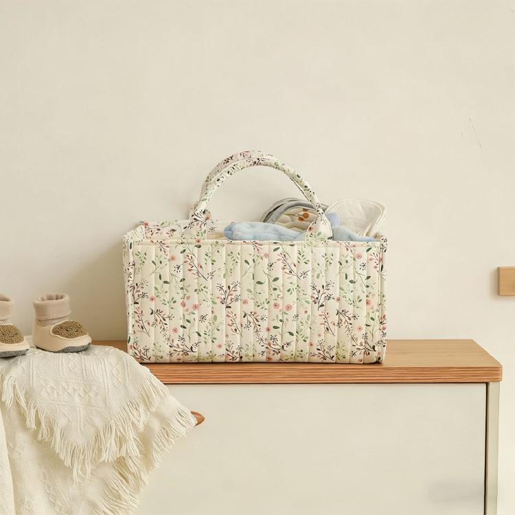 Floral Diaper Organizer Basket Practical Design For Neatly Storing Infant Supplies Diaper Basket Basket