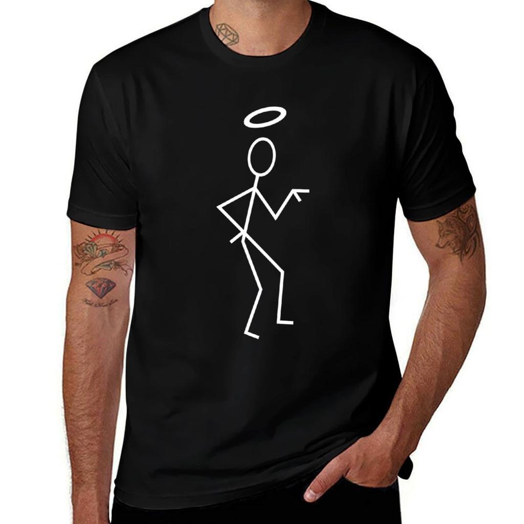 The Saint Stick Figure (White). Essential T-Shirt Customs Baggy Shirts Short Sleeve Tee Oversized Mens Graphic T-shirts Hip Hop
