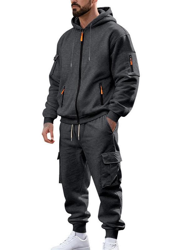 Men's Winter Hooded Fleece Two-Piece Tracksuit - New Fashion Style