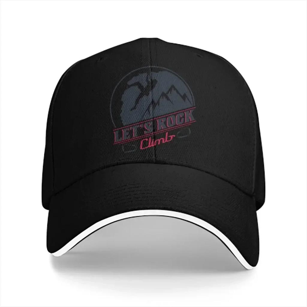 Washed Mens Baseball Cap Lets Rock Climb Trucker Snapback Caps Dad Hat Mountain Climber Golf Hats