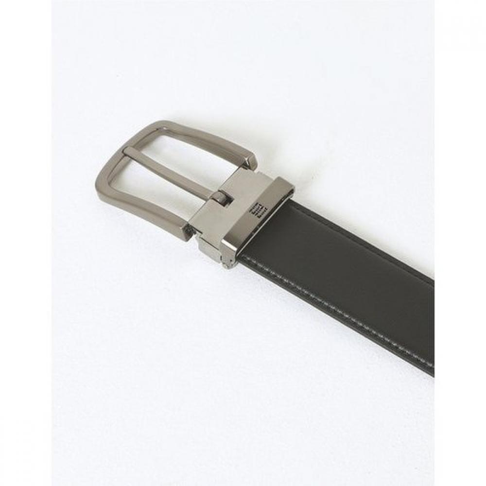 Daks Black Buckle Dd Logo Embossed Leather Belt [dbbe5f048bk]