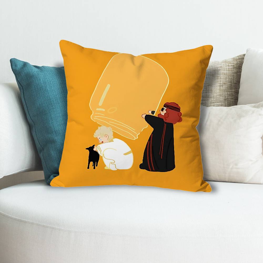 GGood OOmens TV Anime Celebrity Merchandise AllMatch Printed Pillow Case Sofa Car Office Room Decoration Protector