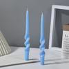 Handmade Spiral Twisted Long Stick Candle Two-Tone Gradient Macaron Paraffin Smokeless Taper Candle Minimalist European Tabletop  Decoration