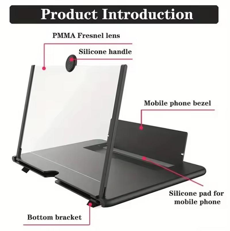 10 Inch 3D Screen Amplifier Video Magnifier for Smartphone Enlarged Mobile Phone Stand Bracket