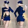Sexy Exotic Costumes Sexy Lingerie Nightclub Women Police Uniform Double Zipper Free Open Crotch Cospaly Outfit Sexy Skirt Dress