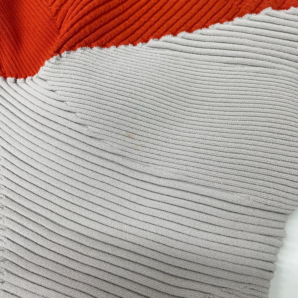 ISSEY MIYAKE Orange x Grey IM23KH253 Wool Blend Pleated Sleeveless One Piece dress 2 Orange x grayUsed