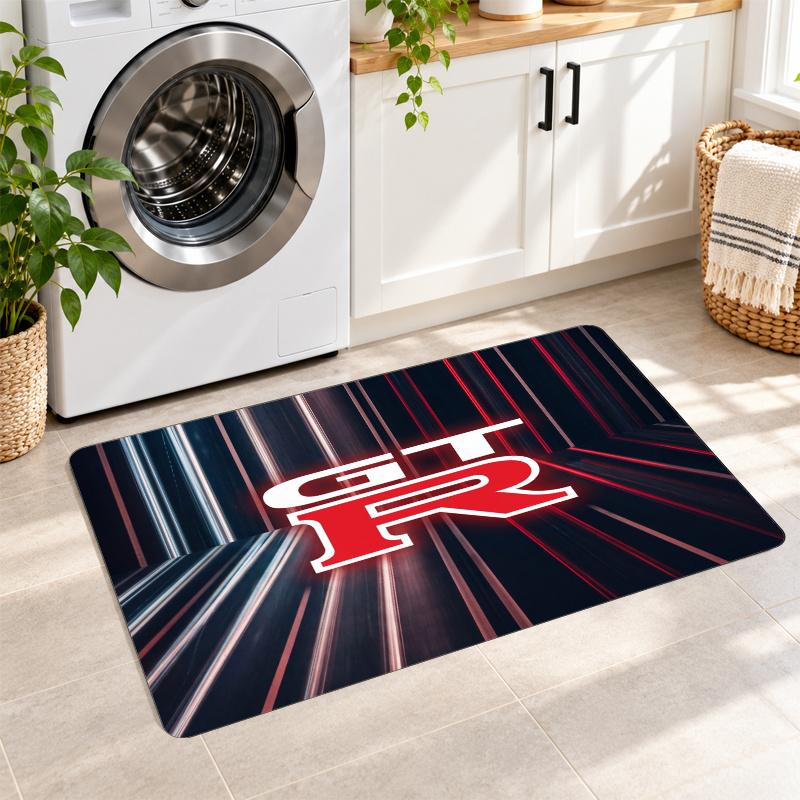 Flannel Kitchen Mat Nissan GT-R Soft Area Rug Non Slip Floor Carpet Home Decoration