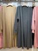 Women's Medium-Length Knit Cardigan - Spring/Autumn, Solid Color, Korean Style, Fashionable Loose Fit