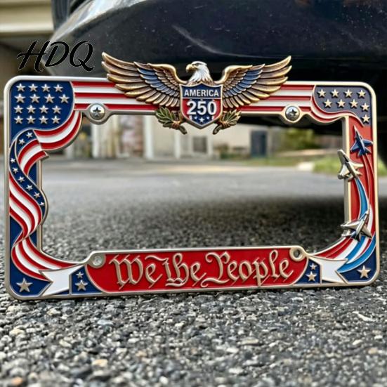 Patriotic License Plate Frame 250th Anniversary Commemorative Frame 1776-2026 American Car Universal Holder for Cars Trucks SUVs USA Heritage