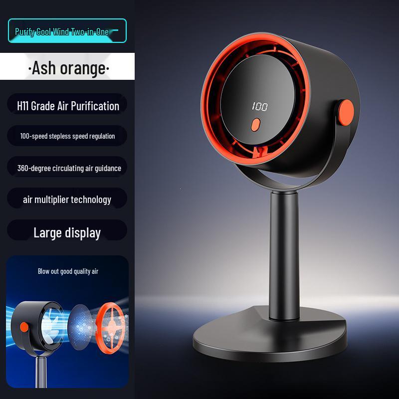 USB Rechargeable Mini Bladeless Desktop Fan, Portable for Office and Dorm Use. F19