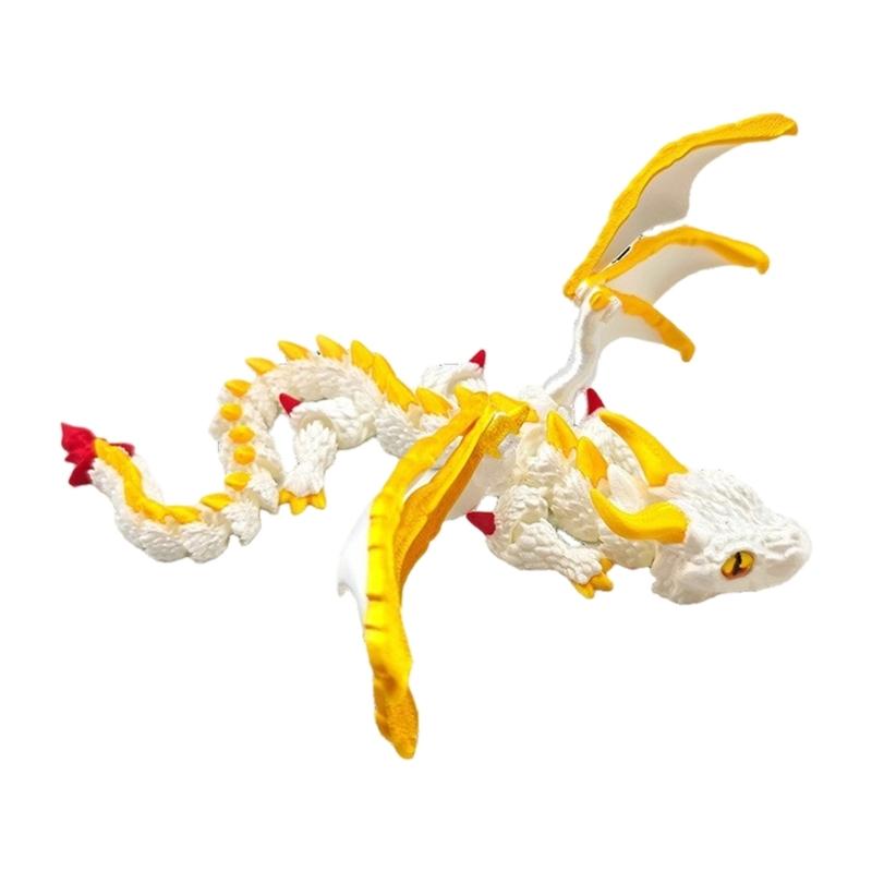 Friendly Plastic Large Horn Dragon Figurine 3D Printed Safe Table Decoration Lightweight Art Piece for Kids Christmas Gift
