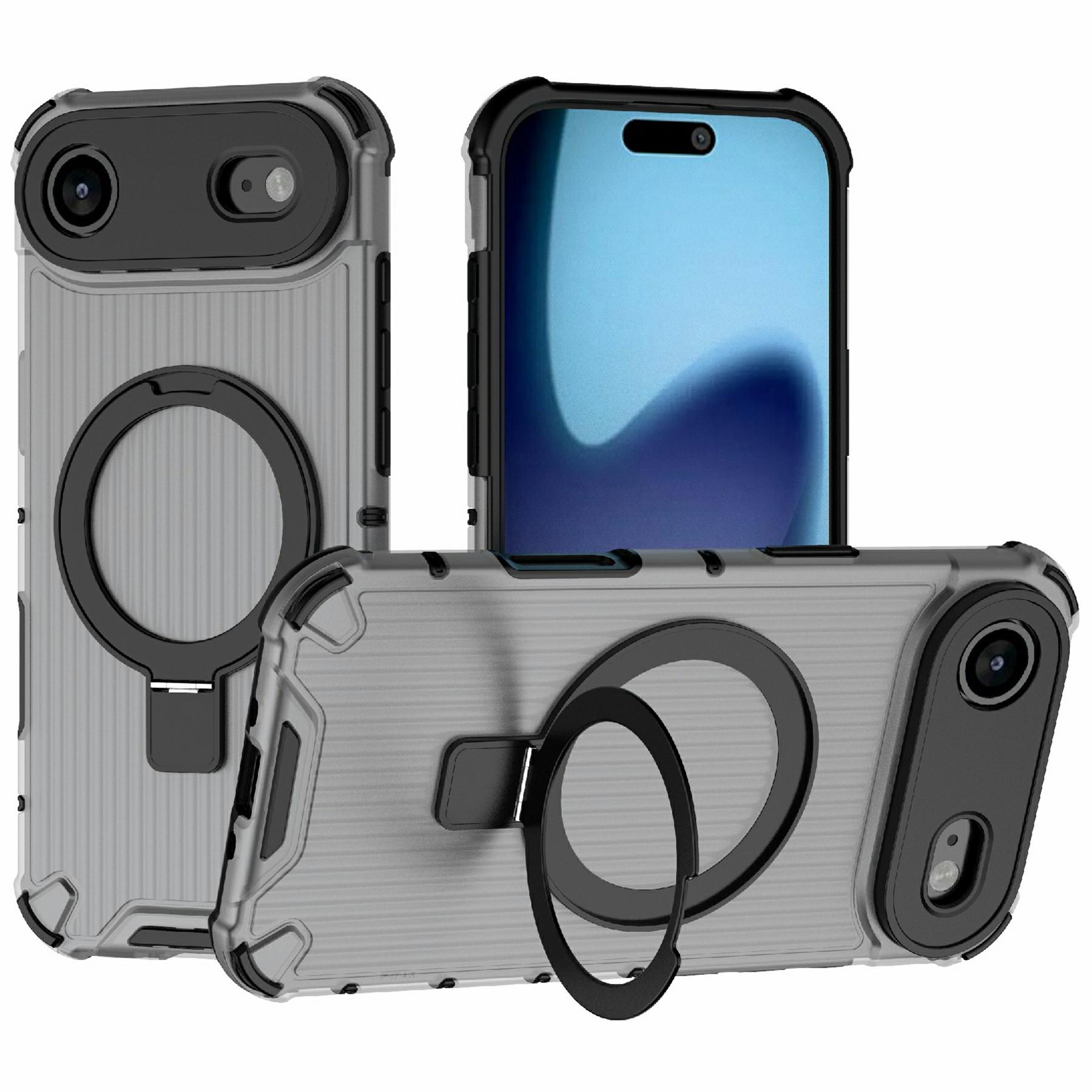 For iPhone Air Magnetic Case with Kickstand PC + TPU Phone Cover Compatible with MagSafe