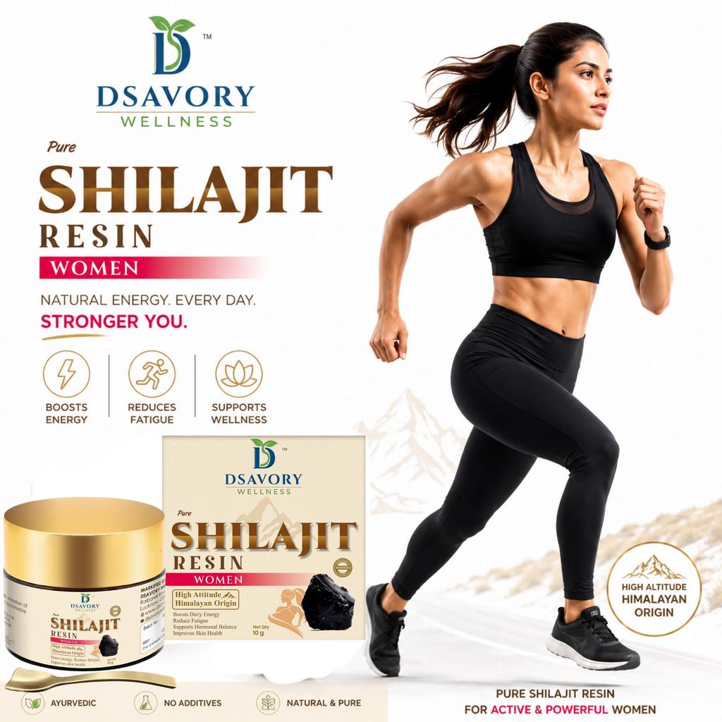 DSavory Pure Himalayan Shilajit Resin for Women — Daily Energy |Hormonal Wellness |Skin Glow & Vitality-10g