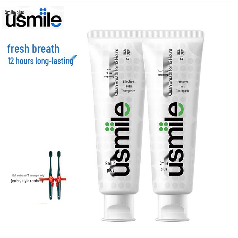 Usmile Thin Ice Ocean Fresh Breath Toothpaste Twin Pack with Toothbrushes
