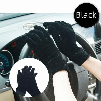 Fashion Thick Velvet Gloves Solid Color Full Finger Mittens Riding Driving Gloves Autumn Winter
