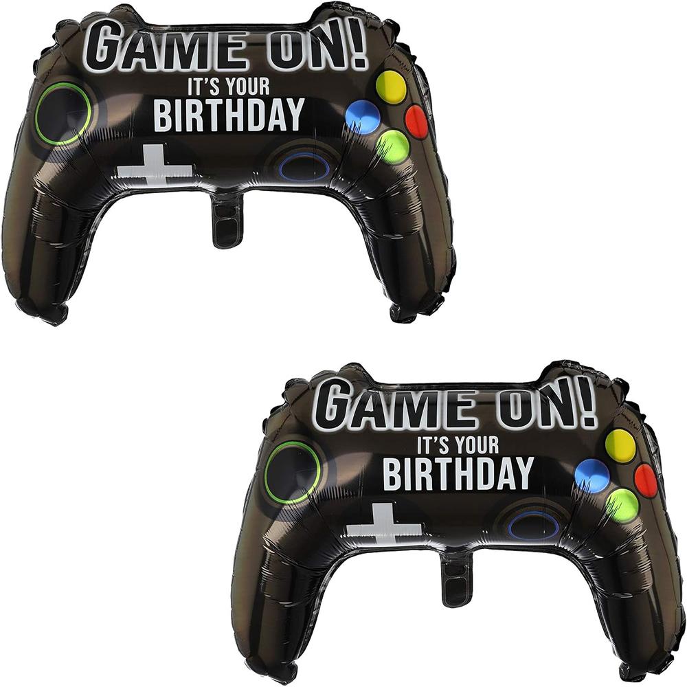 2-Pack, 20inch Game Controller-Style Aluminum Foil Balloons, Suitable for Game-Themed Parties, Birthday Scene Decorations, and Creating a Gaming  