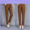 Spring Autumn Slim High Waist Womens Pants With Stretch Cotton Blend For Casual Wear
