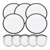 HHO-10 Pcs Foldable Flying Disc Fans 9.8 Inch Sublimation Fans Polyester Black Edge Folding Fan Set With Bag For Party Black