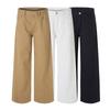 Mens Cotton A-Line Loose Fit Casual Pants Straight Leg Wide Cut Comfortable Everyday Trousers