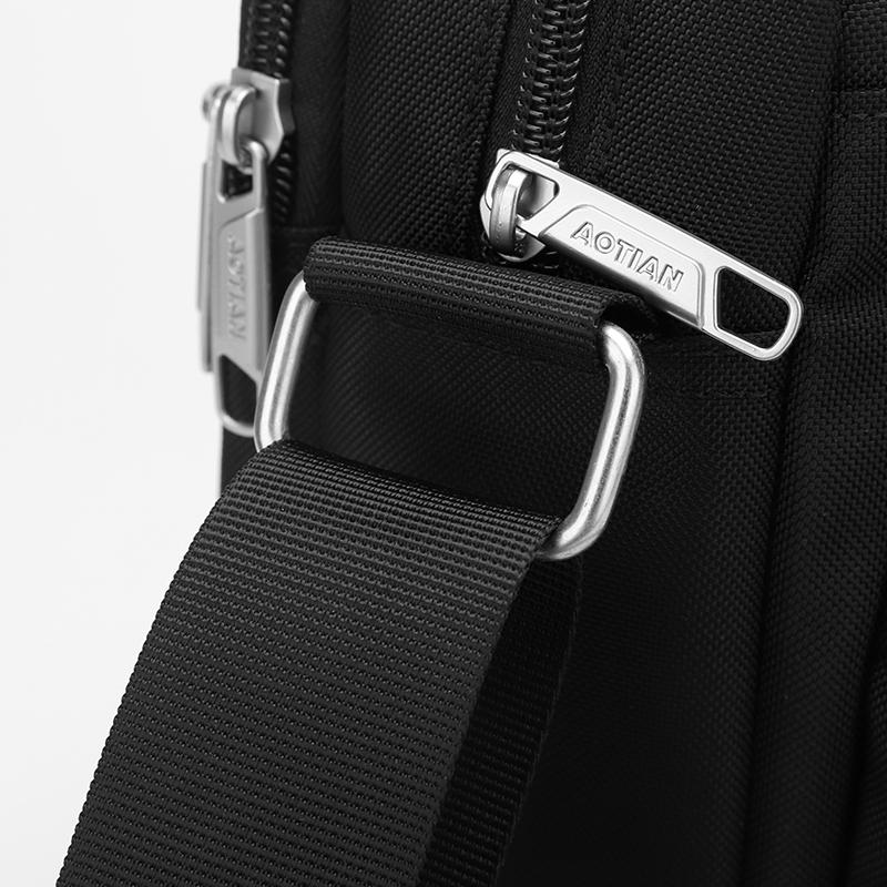 Borsa a tracolla in nylon multi-tasche con tracolla regolabile, borsa a spalla casual resistente per uomo, per viaggi quotidiani