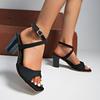 Shoes Female 2026 Ankle Buckle Strap Women's Sandals Fashion Dress Sandals Women Square Toe Plus Size Chunky Heels Shoes Women