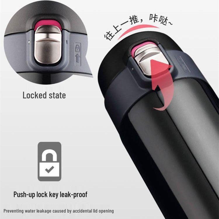 Double-Layer Vacuum Insulated 304 Stainless Steel Water Cup with Flip Lid - Portable & Thickened