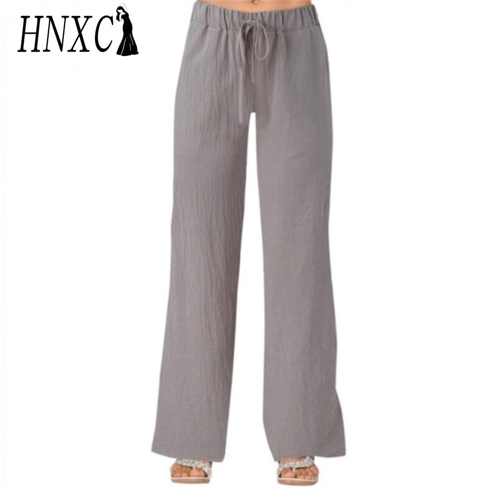 

HNXC Женские модные повседневные брюки и капри с однотонным принтом M серый