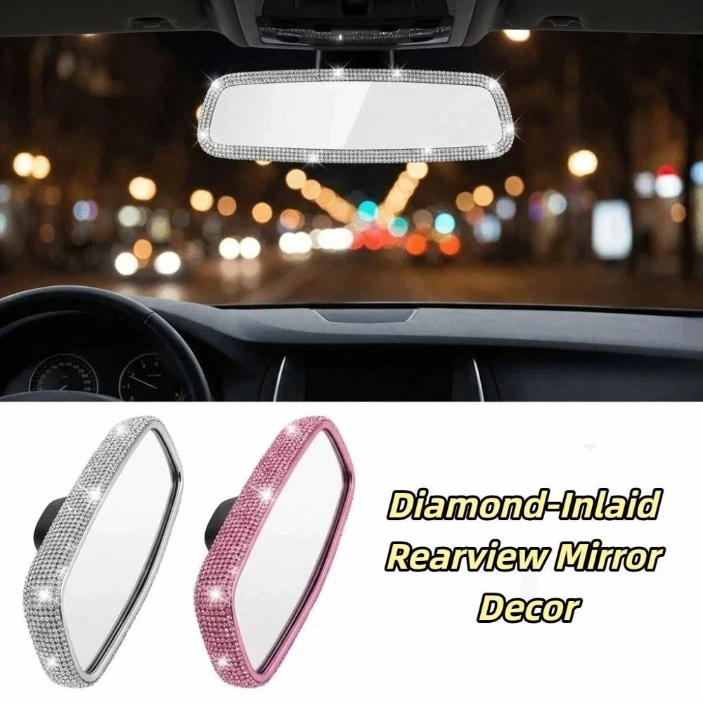 Bling Bling Design Car Rearview Mirror Decor Shiny Crystal Car Styling Accessories Car Interior