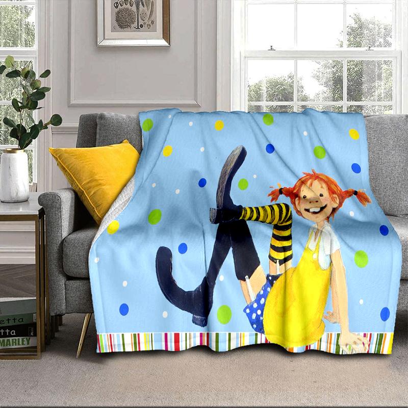 Pi-ppi And Horse Friendship Blanket Flannel Blanket for bed, sofa, Camping, Hiking, Picnic Essentials, gift for family Fan gifts