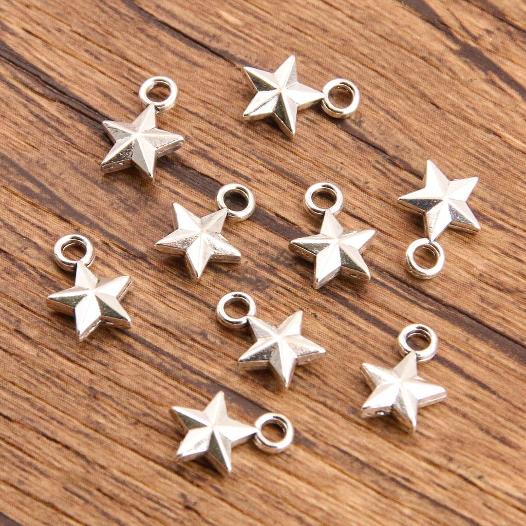 10pcs Hollow-out Pentagram Star Pendant Jewelry Pendant