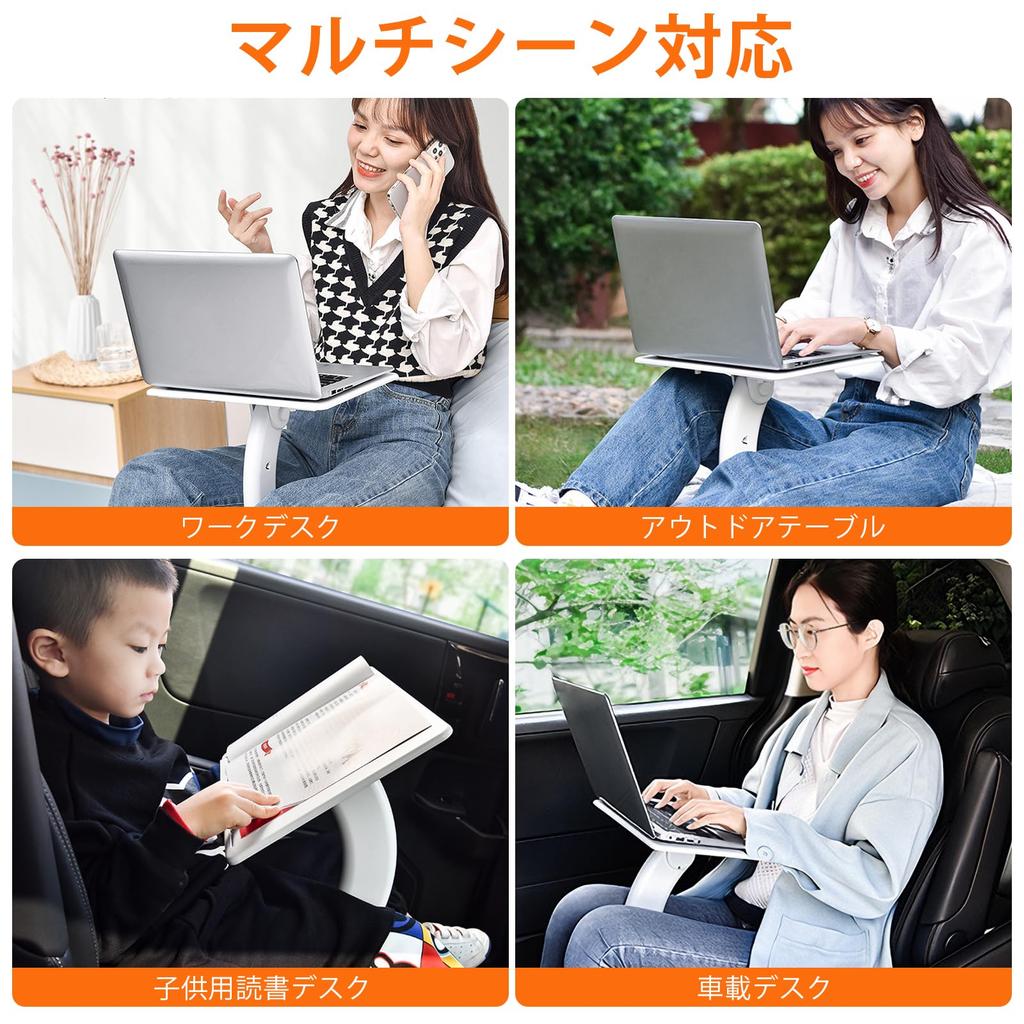 Car Table with Adjustable Height Large Slotted Work Removable for Compatible with Seat Ideal for Laptop Car Outdoor and Home Use Room or Car Seat