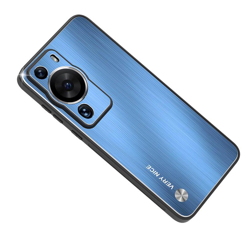 For Huawei P60 Pro Aluminium Alloy+TPU Protective Cover Brushed Scratch Resistant Phone Case