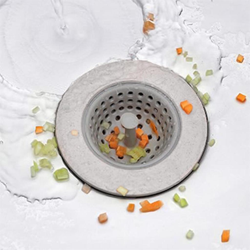 Sink Strainer Silicone/Stainless Steel Gray 11X11 Cm