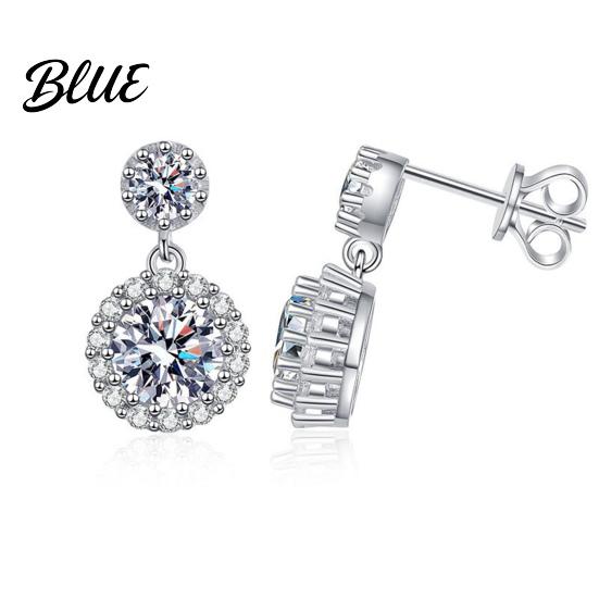 Earrings 1 Pair Stud White Cubic Zirconia Stones Ear Studs
