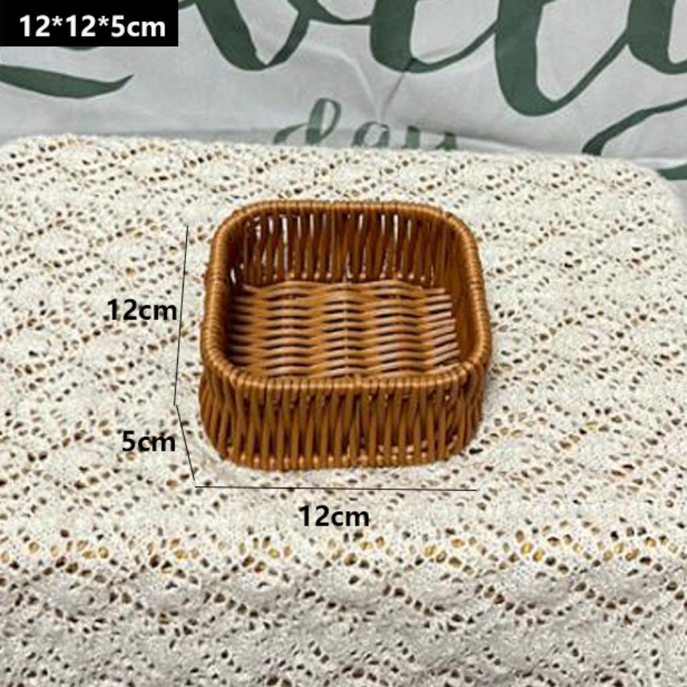 Hardness Rattan Wicker Woven Serving Baskets Household Handwoven Bread Fruit Vegetables Basket 3Styles Rattan Basket