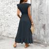 Women's Loose-fitting Casual V-neck Beach Fitted Dress