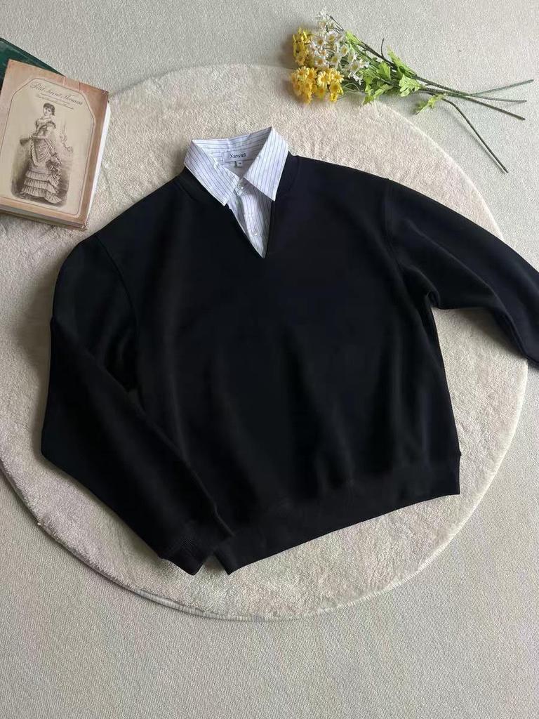 Schwerer Herren-Hoodie im Hongkong-Stil, zweiteilig, aus Kunstleder - Künstlerisches, schlichtes, vielseitiges und trendiges Jugenddesign für den Herbst.