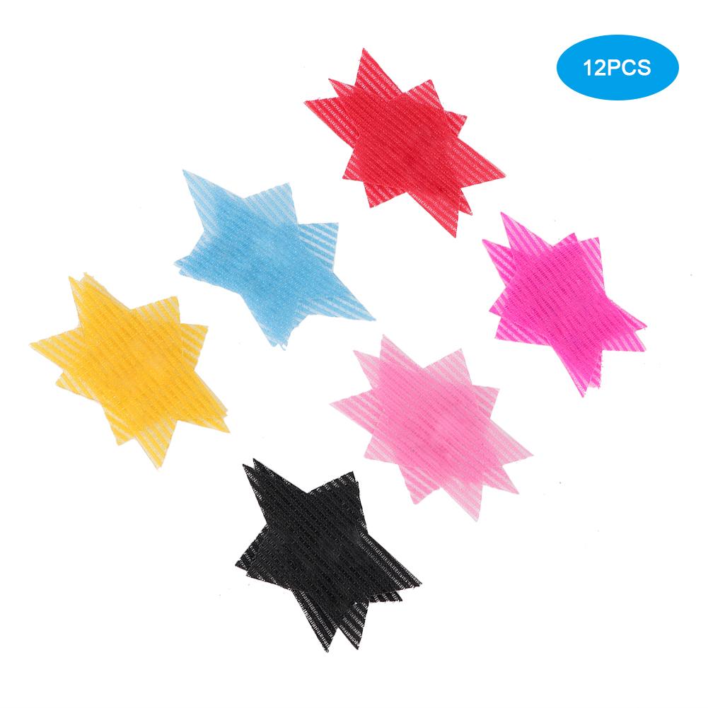 12pcs Star Shape Hair Sticker Fixed Hair Bang Clip Hair Paste Hair Accessories