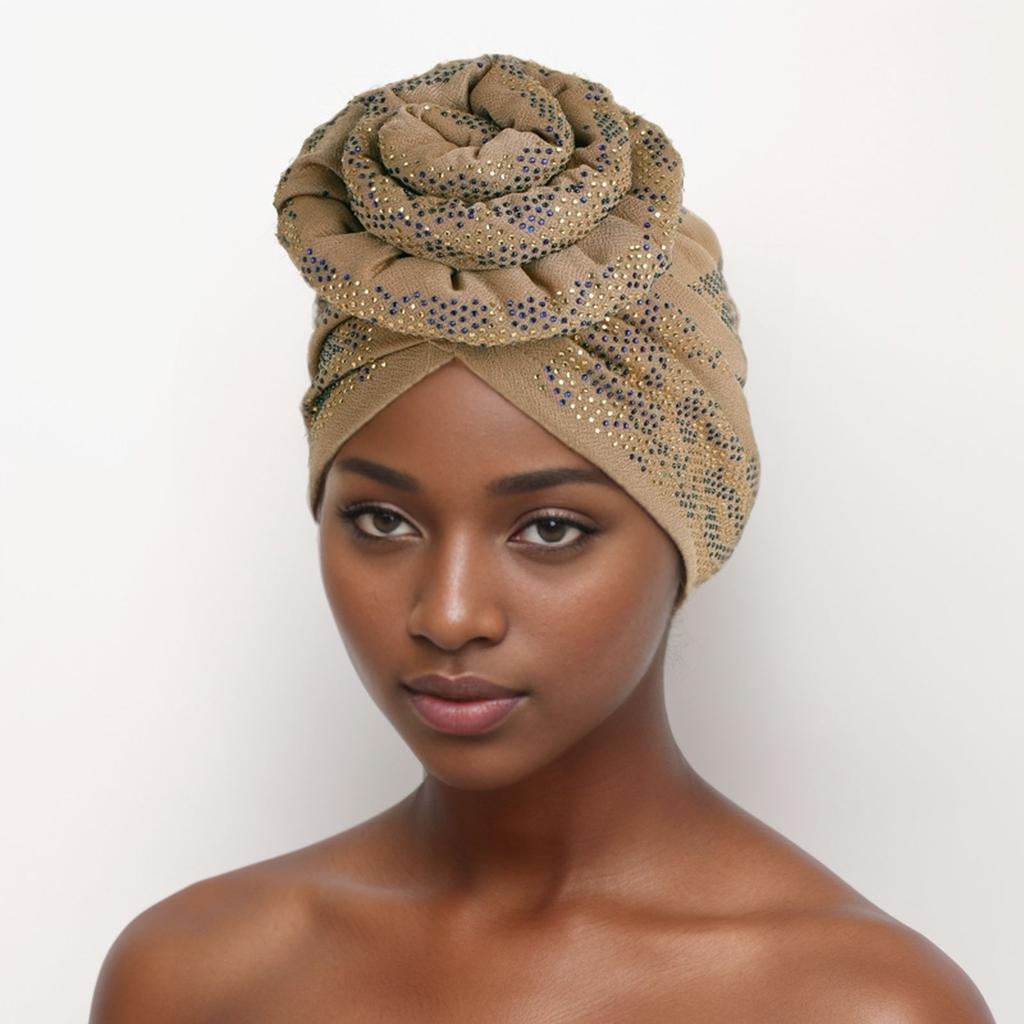 Full Diamonds Donut Turban Caps for Women