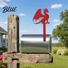 Outdoor Mail Holder Sign Metal Mailbox Flag Replacement, Decorative Dragon Stake Sign, Mounting Holes Winged Shape Ornament for Box Decoration