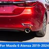 For Mazda 6 M6 Atenza -  2024 Chrome Rear Fog Light Lamp Cover Trim Foglight Bumper Protector Exterior Accessories