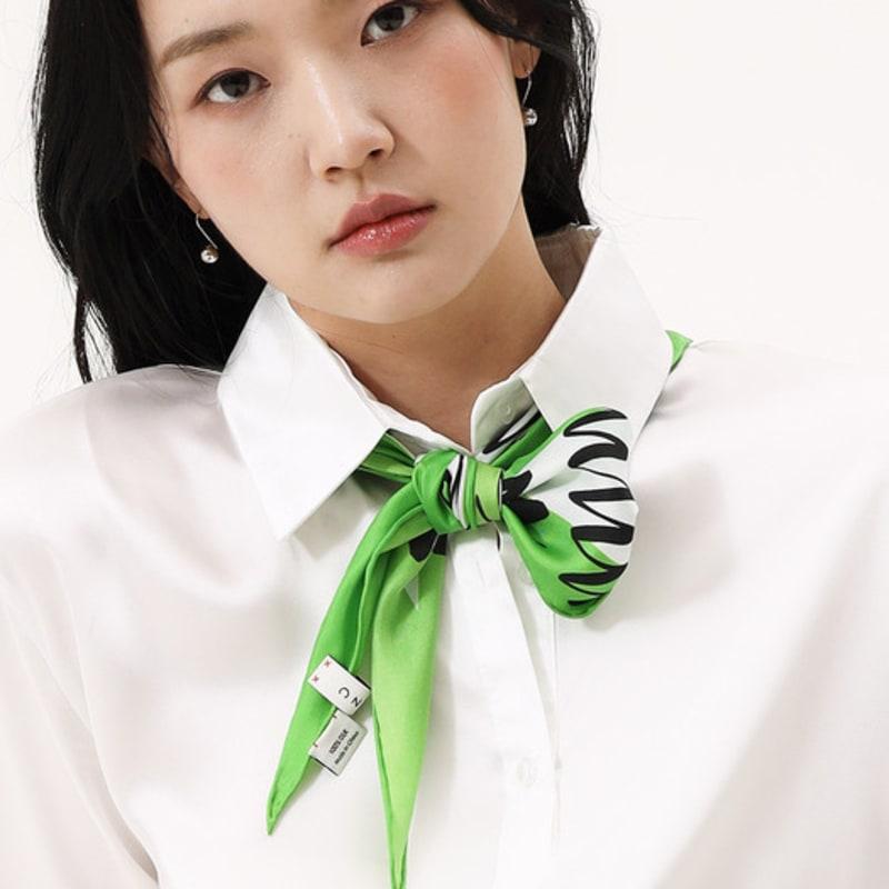 ONSZ Diamond silk scarf with green border